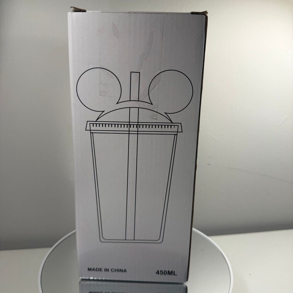 Mickey Mouse 15oz Double Wall Drink Tumbler. Super Cute! CLEAR